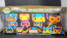 Load image into Gallery viewer, Captain America / Iron Man / Thor / Doctor Strange (Blacklight) (4 Pack)