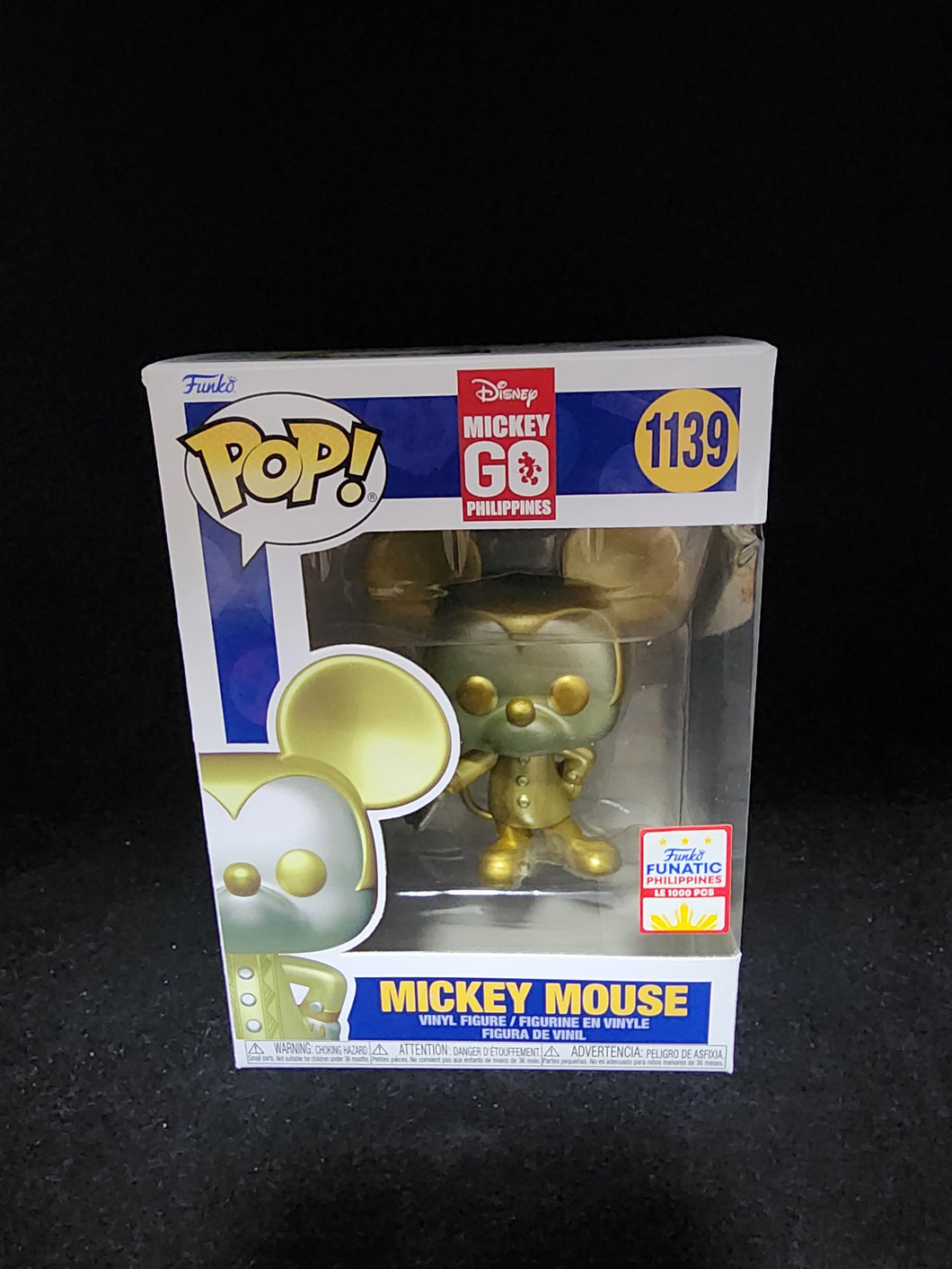 FUNKO FUNATIC PHILIPPINES EXCLUSIVE POP! GOLD MICKEY MOUSE IN BARONG LE 1000 PCS