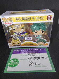 All Might & Deku Autographed by Christopher Sabat,