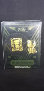 Batman (Gold Chrome) and Gold Batman Tee (Size M)