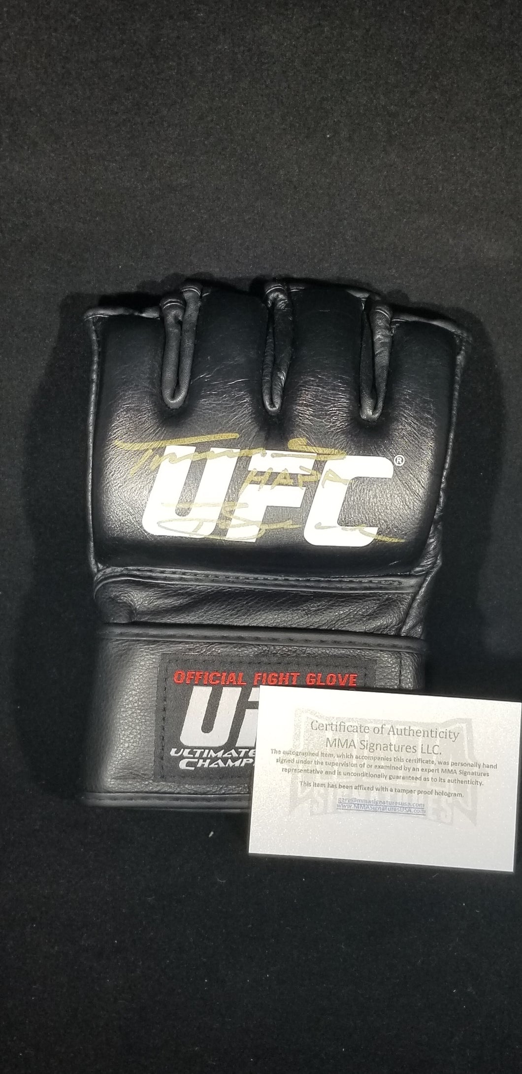 Signed Travis Browne UFC Official Glove**With Inscription**