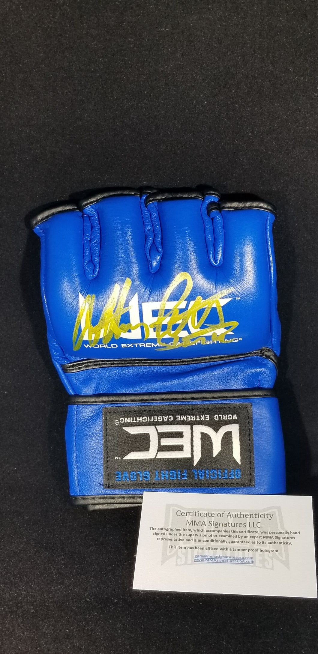 Signed Anthony 'Showtime' Pettis Official WEC Glove **Rare With Inscription**