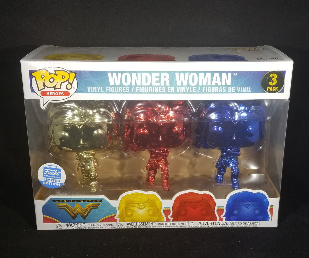 DC - WW S2 - 3 Pack - Gauntlet (R/G/B Chrome) **Funko Shop Exclusive**