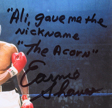 Load image into Gallery viewer, Earnie Shavers Signed 8x10 Photo with Muhammad Ali Inscriptions (Shavers Hologram)
