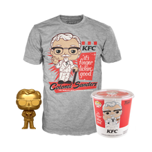 Load image into Gallery viewer, POP! ICONS: KFC – GOLD COLONEL SANDERS + POP! TEE (L) Bundle
