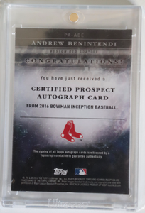 Signed Andrew Benintendi Card